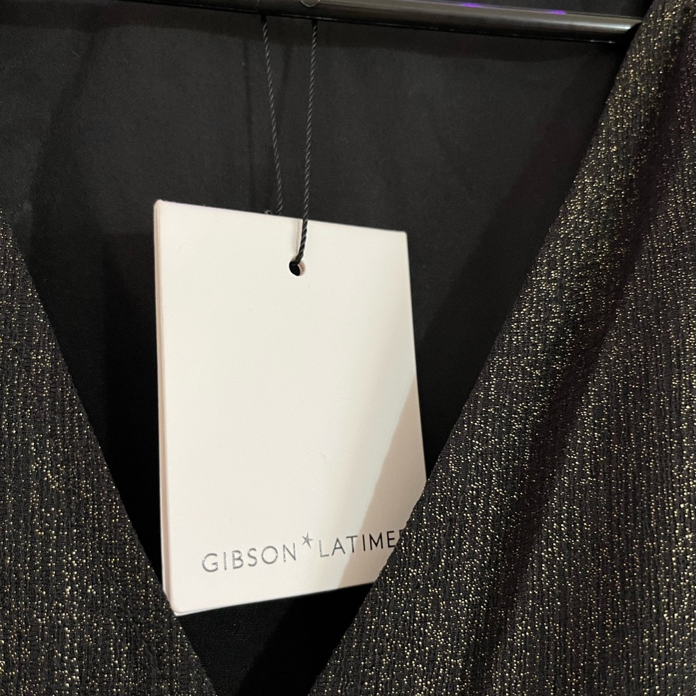 Gibson Latimer Metallic Black Dress